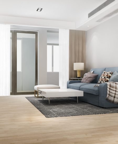 3d rendering luxury and modern living room with leather sofa and lamp